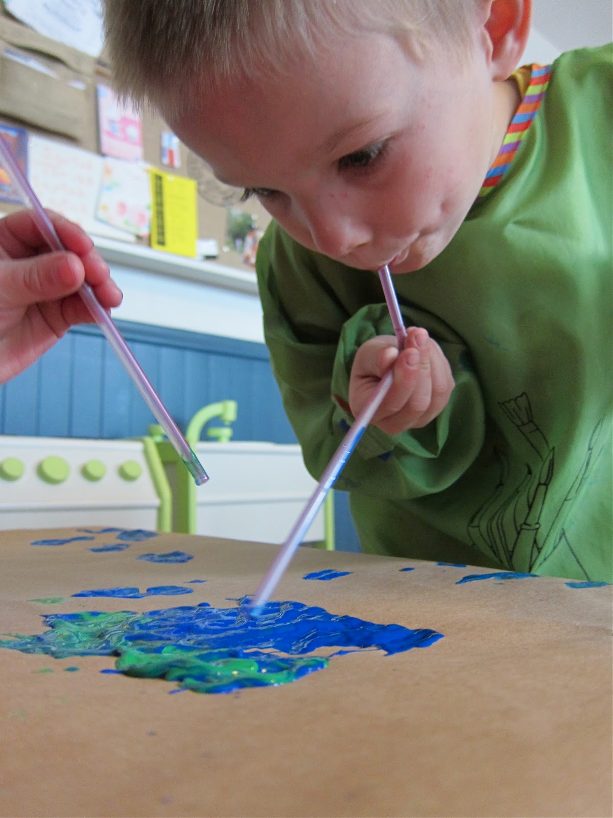 Painting with Straws and Eye Droppers