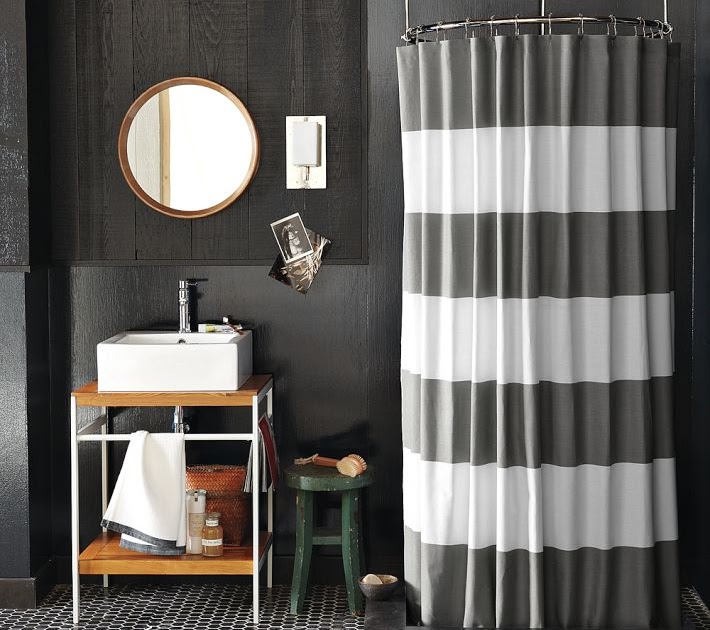 Bright Smile West Elm Stripe Shower Curtain