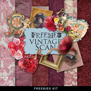 Free scrapbook romantic mini kit from Far Far Hill