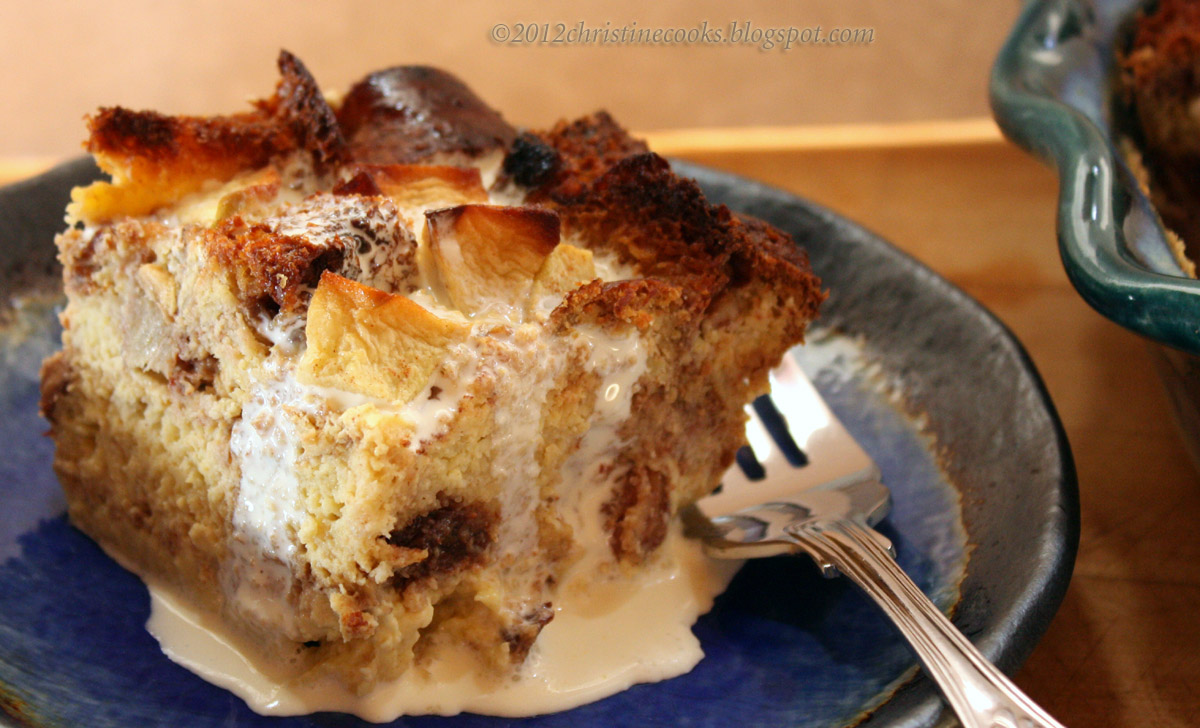Christine Cooks AppleCinnamon Bread Pudding with Fresh Apples