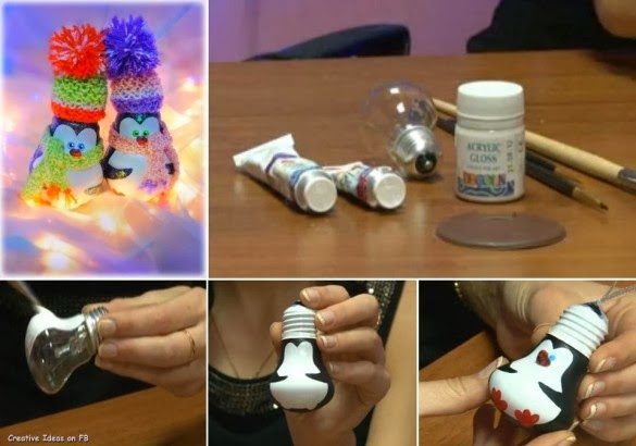 Как сделать из лампочки ёлочную игрушку Как сделать из лампочки ёлочную игрушку
