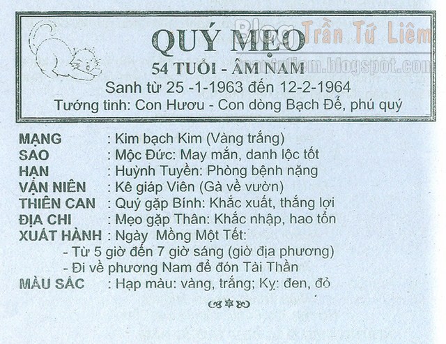 XEM TỬ VI TUỔI 1963 QUÝ MÃO NĂM 2016 ÂM NAM XEM TỬ VI TUỔI 1963 QUÝ MÃO NĂM 2016 ÂM NAM