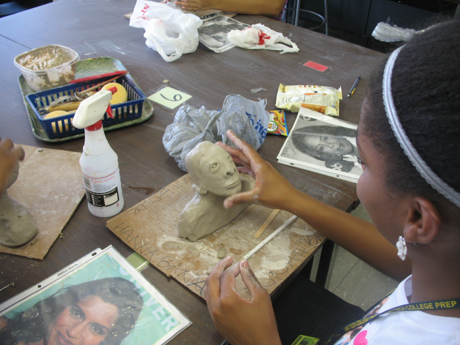 Lane Tech Art Studio Clay Busts of Famous People