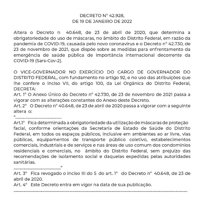 Uso de máscaras ao ar livre volta a ser obrigatório em todo o DF