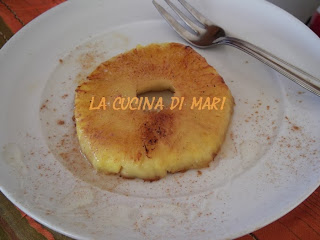 ananas alla cannella e miele alla piastra