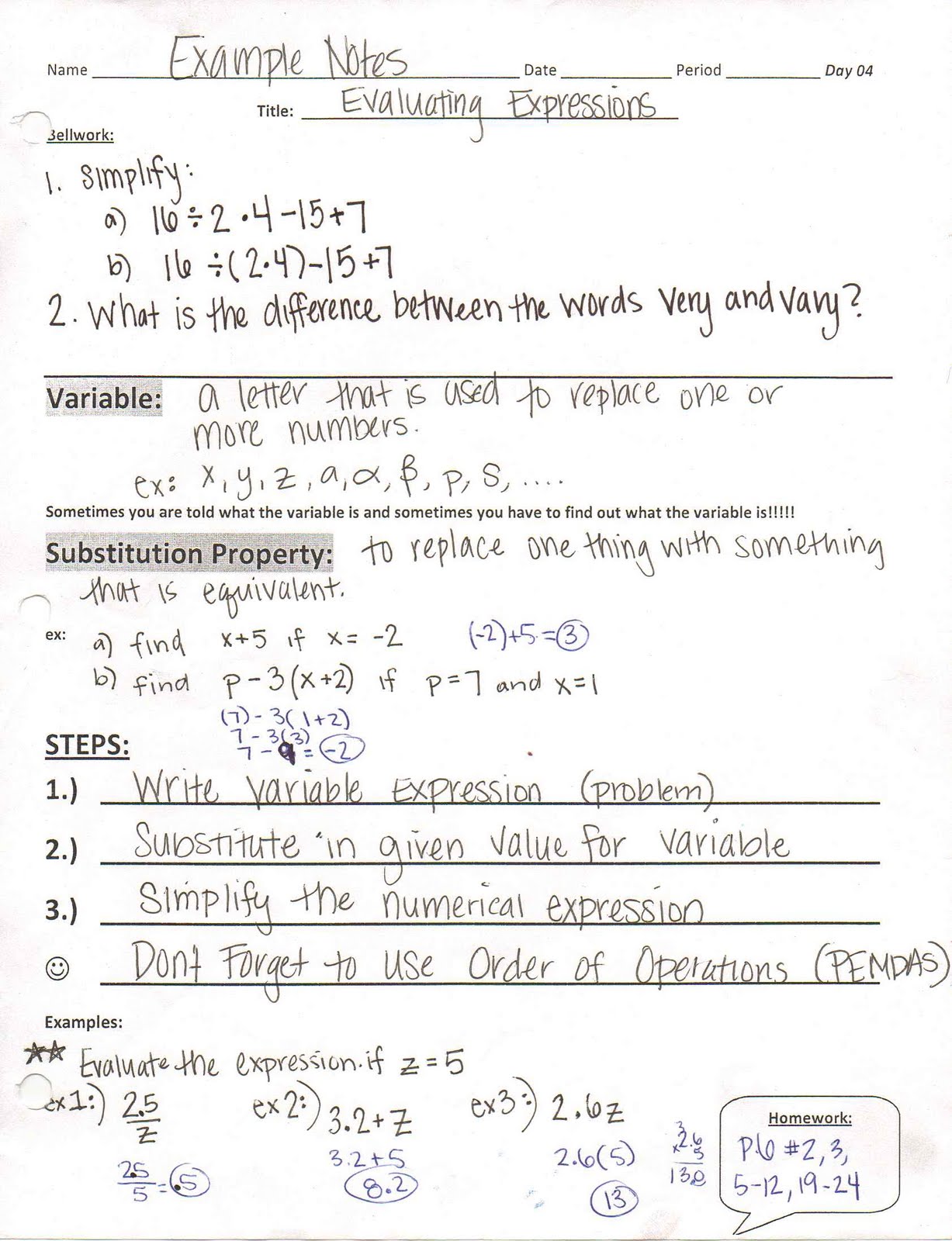 Algebra 1 unit 1 worksheet image