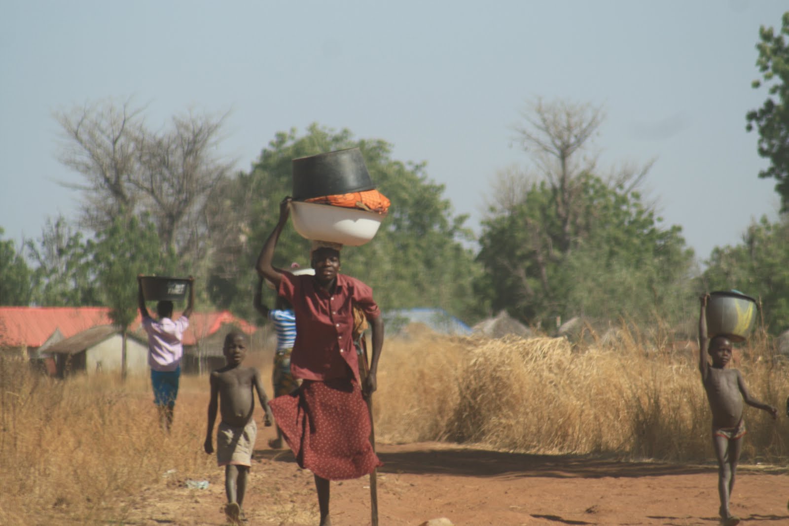 Villagers making their way