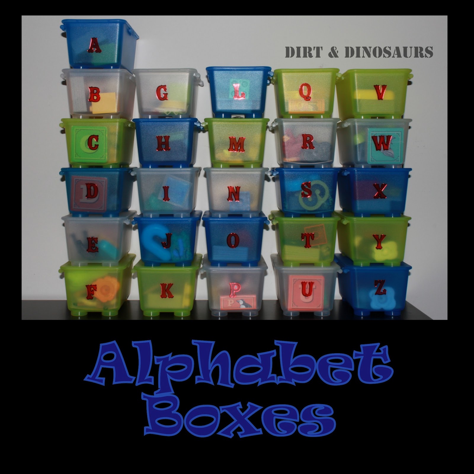 Dirt & Dinosaurs Alphabet Boxes
