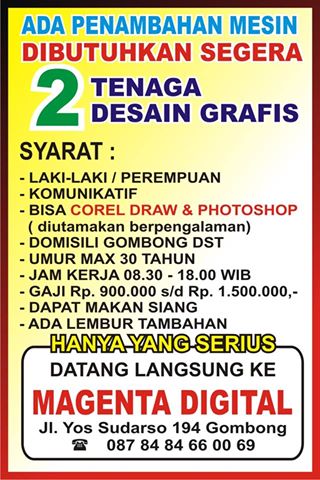 Lowongan Kerja di Magenta Digital Gombong | Berita Kebumen