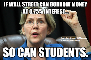 Sen. Elizabeth Warren has just introduced legislation that will let students borrow money for college at the same rock-bottom interest rates that the Big Banks get.
