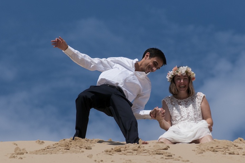 Mariage bohéme dune du pyla blog mode bordeaux photo Caroline Bizard
