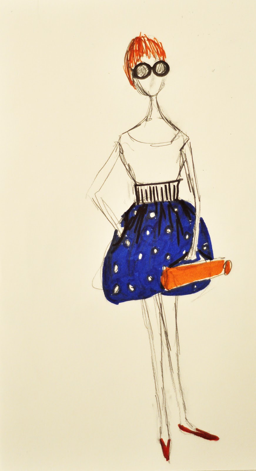 day by day by day bubble skirt drawing