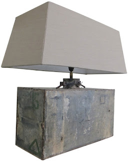 This antique tin lamp base is great as a bedside lamp to get that industrial feel to your bedroom.