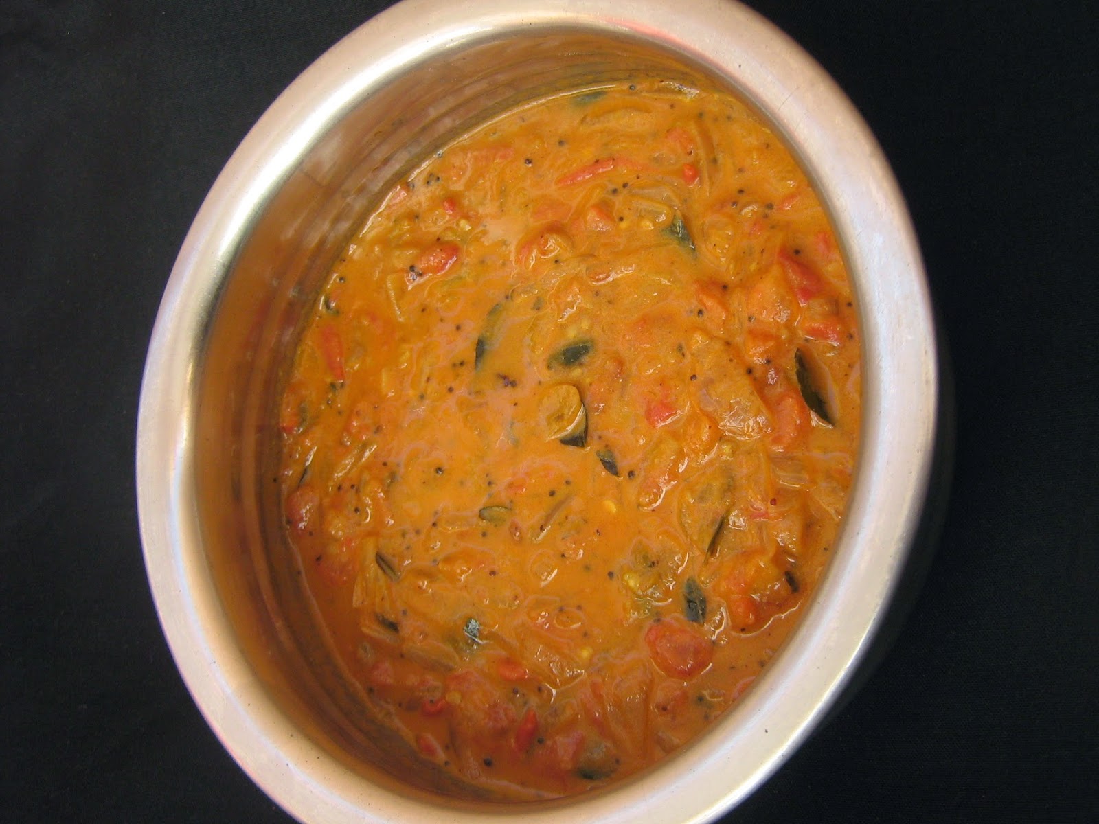 Vegetarian Indian Recipes Thakkali curry (with coconut milk) / Tomato