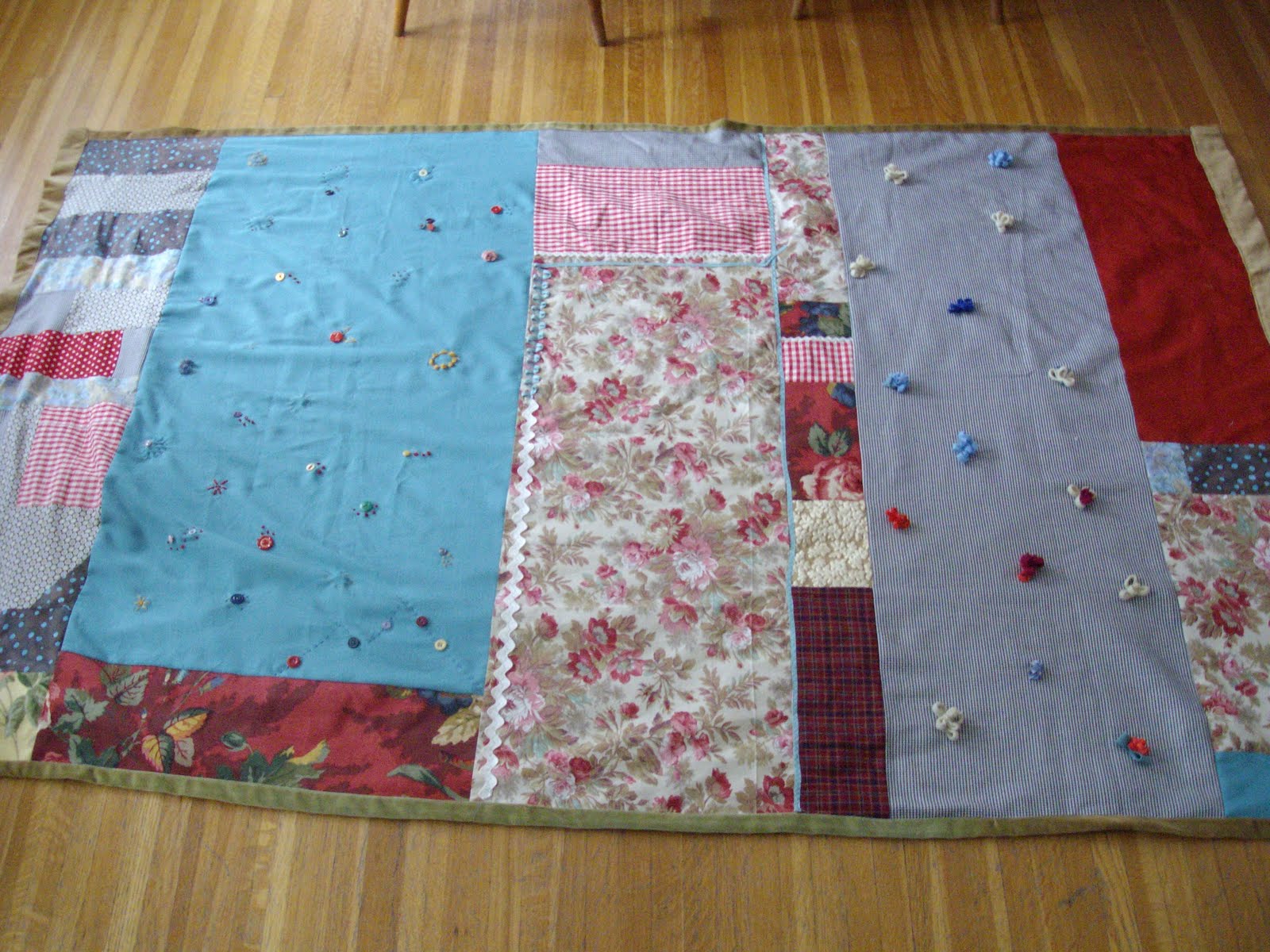 ink, paint and cloth Upcycled blanket!