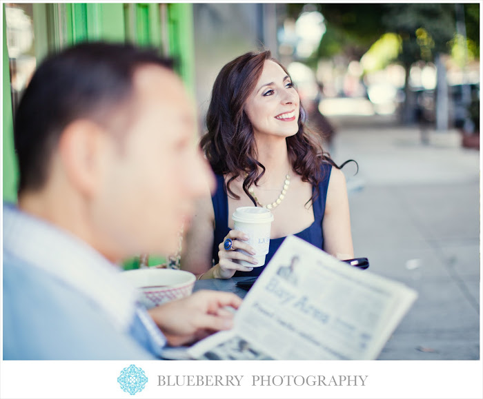 San Francisco Haight Street coffee shop engagement photography session