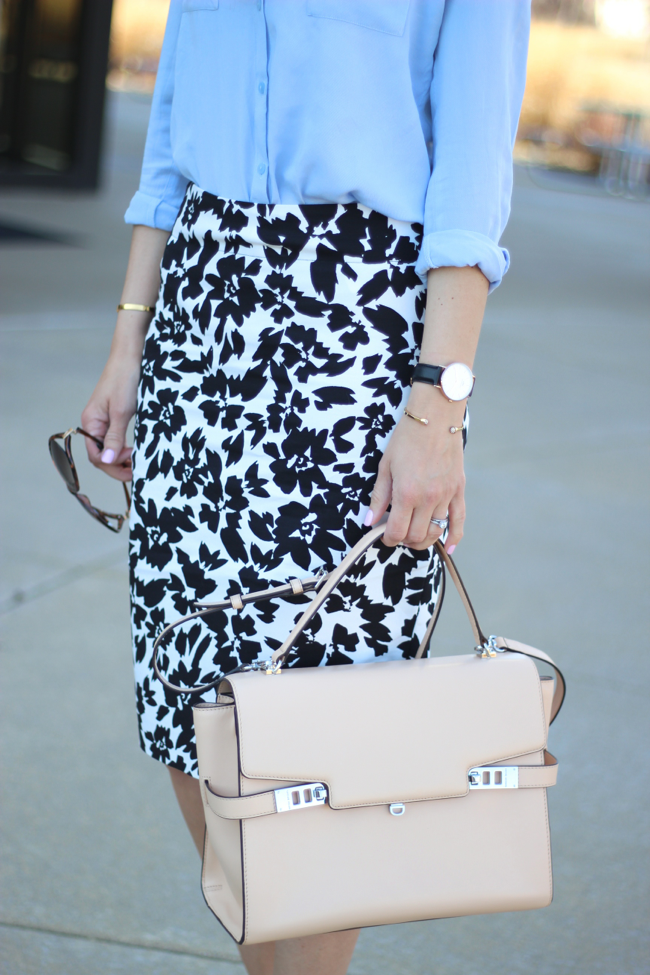 Black and white floral skirt Lilly Style