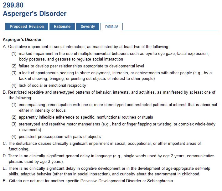 Facing Autism in New Brunswick Asperger's Spectrum Disorder in the DSM