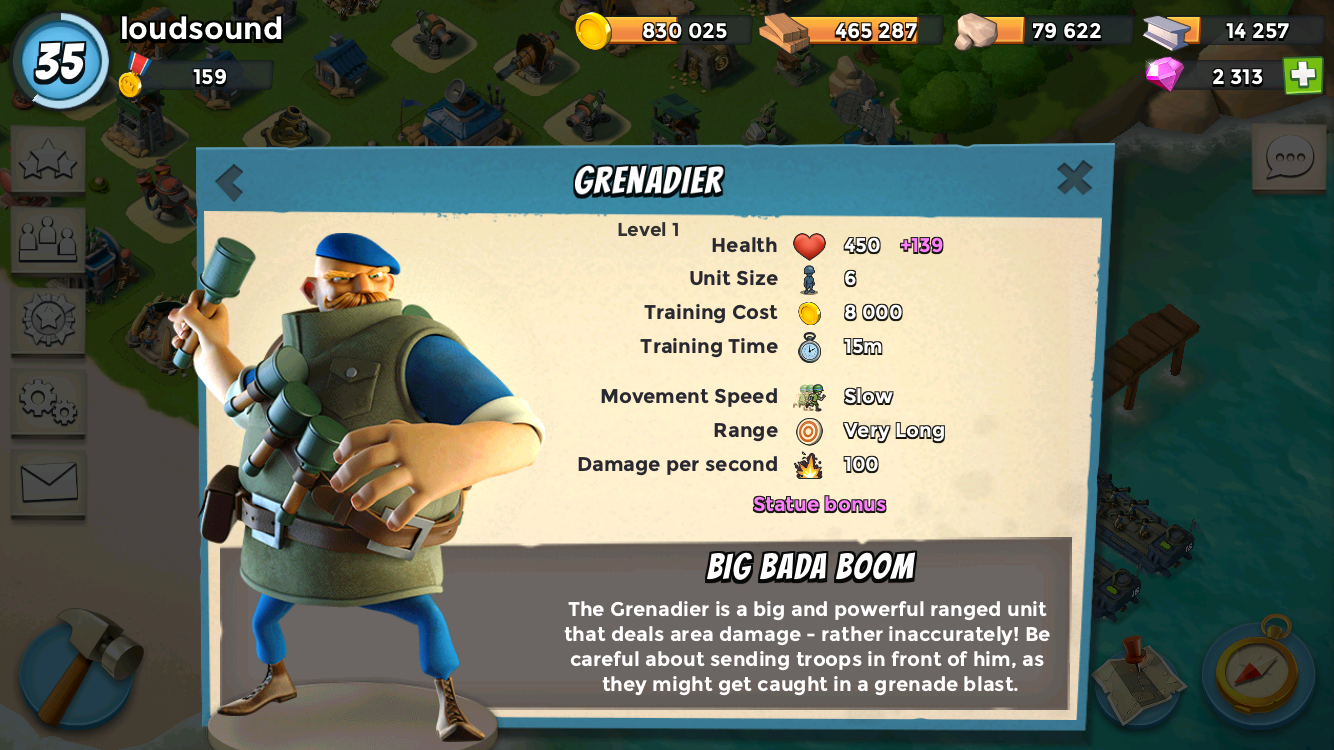 Boom Beach updated with a new troop The Grenadier « KhmerOffline