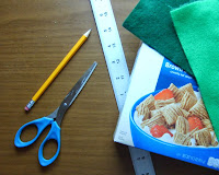 Recycled Cereal Box Christmas Trees Tutorial materials