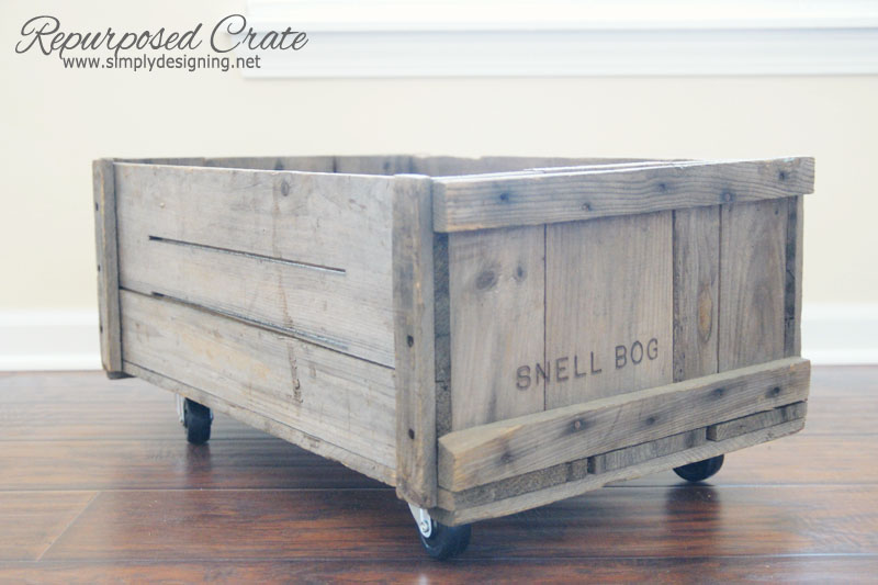 Repurposed Crate | learn how to make a vintage crate into a rolling home storage option - simply | #diy #crate #storage