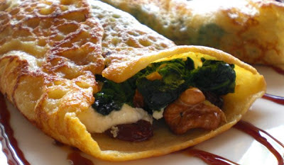Crepes De Espinacas Y Queso De Cabra