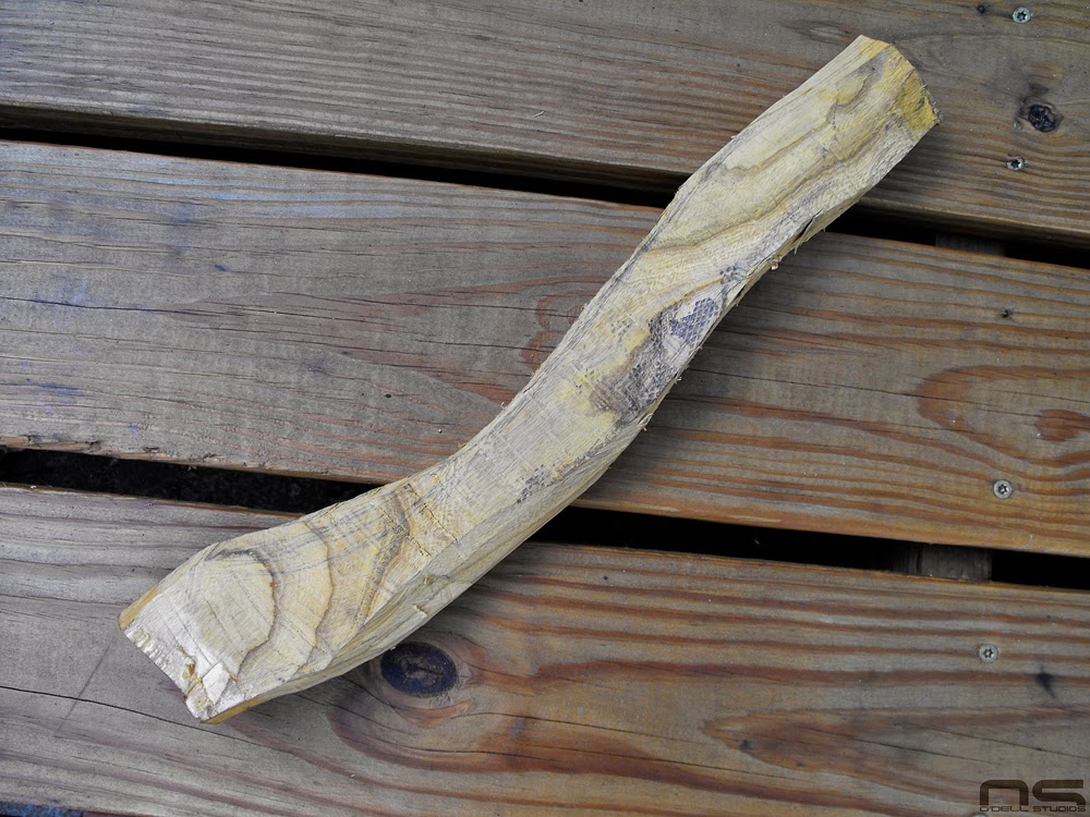 hand carved axe handle