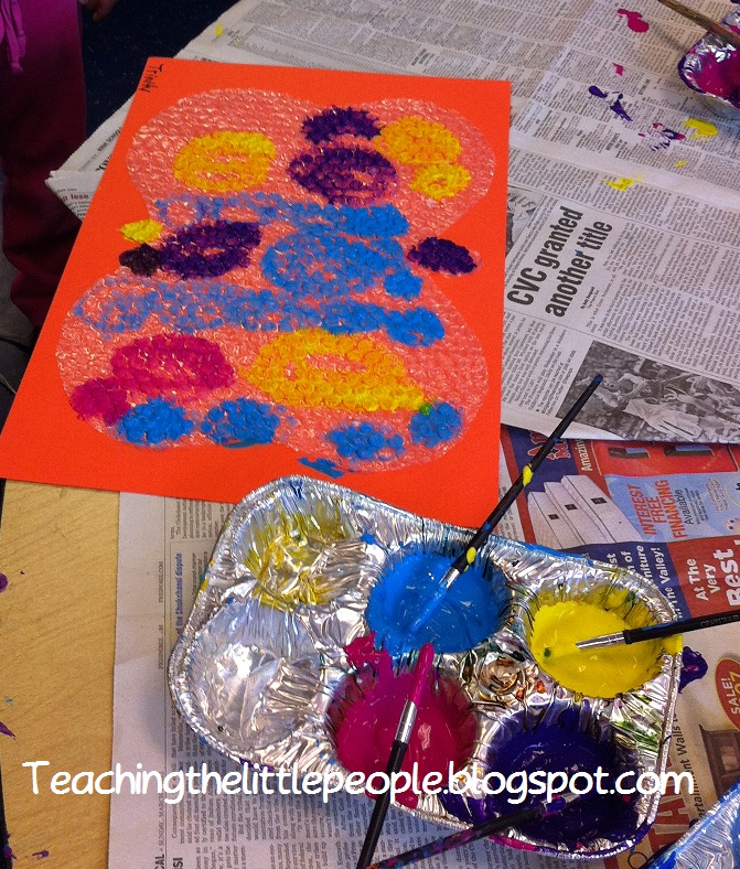 Teaching The Little People Bubble Wrap Butterflies in Preschool