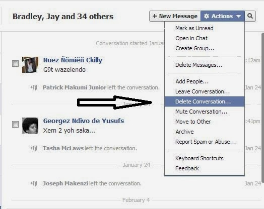 how to delete fb chat messages
