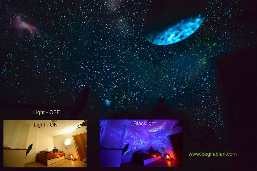 Allow the universe to become a part of your daily life… - When The Lights Go Out, My Glowing Murals Turn These Rooms Into Dreamy Worlds Allow the universe to become a part of your daily life… - When The Lights Go Out, My Glowing Murals Turn These Rooms Into Dreamy Worlds