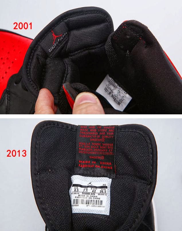 THE SNEAKER ADDICT Air Jordan 1 High OG Black / Red 2001 Vs. 2013 Bred