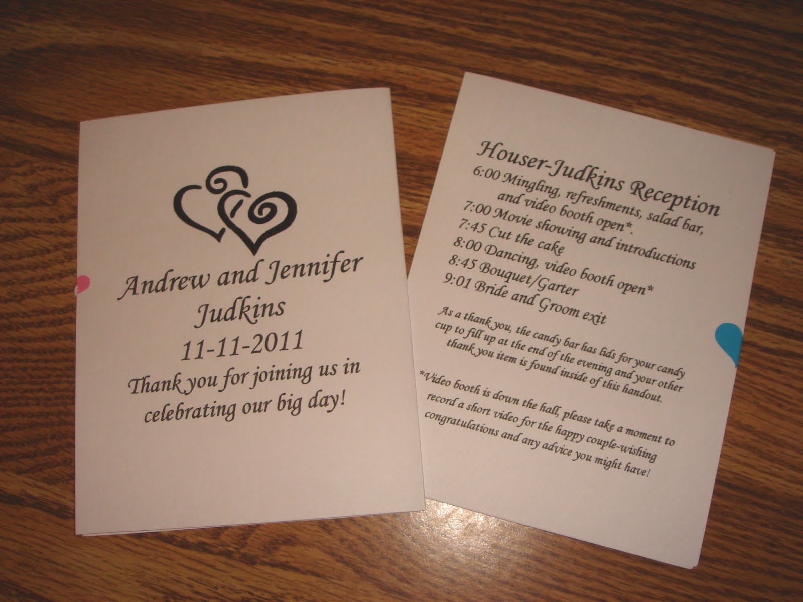 Rekami Recreations Diy Wedding Reception Programs