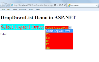 how to get logical drives and driveinfo in asp.net using C# how to get logical drives and driveinfo in asp.net using C#