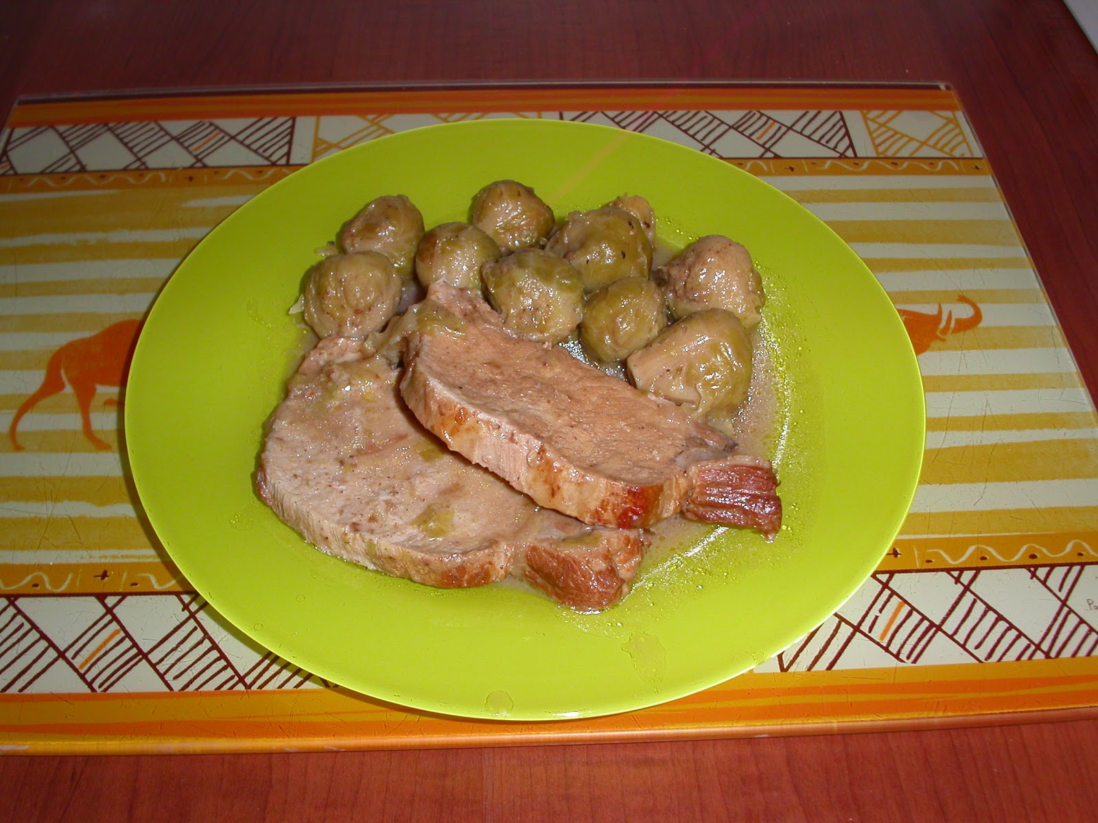 La cuisine de Mathilde Rôti de porc aux choux de bruxelles