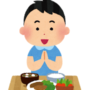 いただきますのイラスト「食前の男の子」