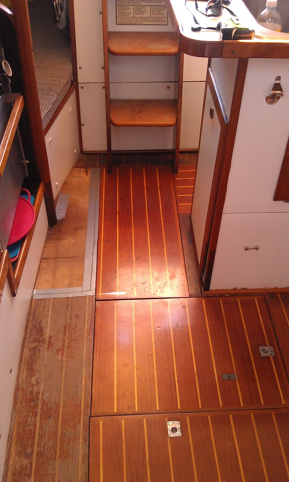 Small Boat Projects Making Life Aboard Easier Cabin sole refinishing
