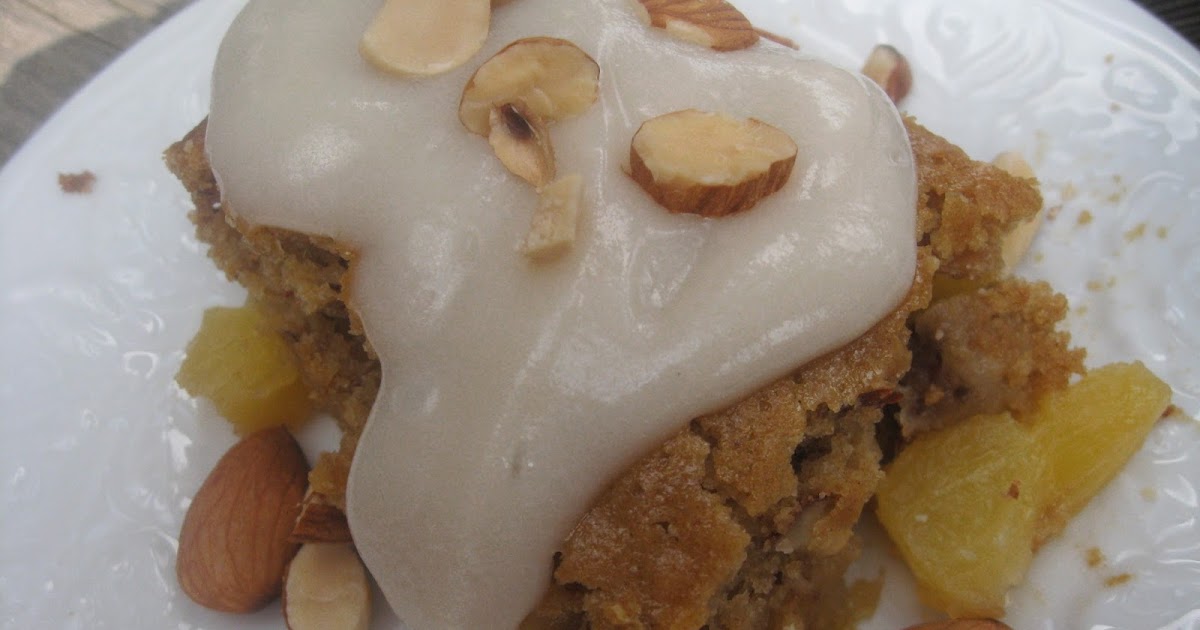Vegan Kitchen Gone Wild Pineapple Almond Cake with Cream Sauce