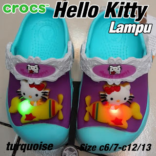 Crocs Hello Kitty lampu turqo Crocs Hello Kitty lampu turqo