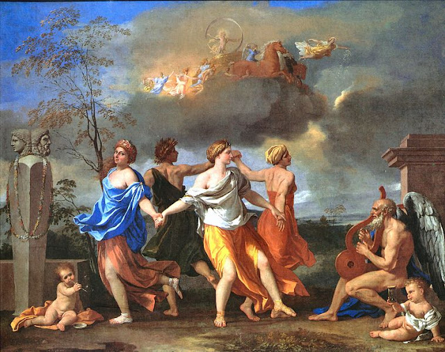 "Dança para a música do Tempo" óleo sobre tela (c. 1640) de Nicolas Poussin (1594-1650)