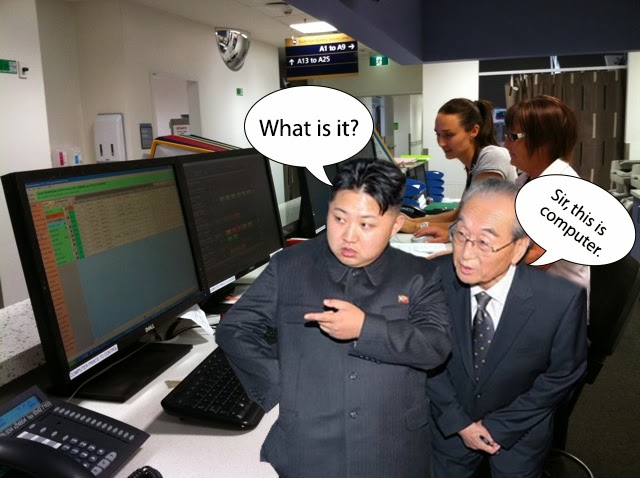 Kim Jong-Un looking at things. download. 