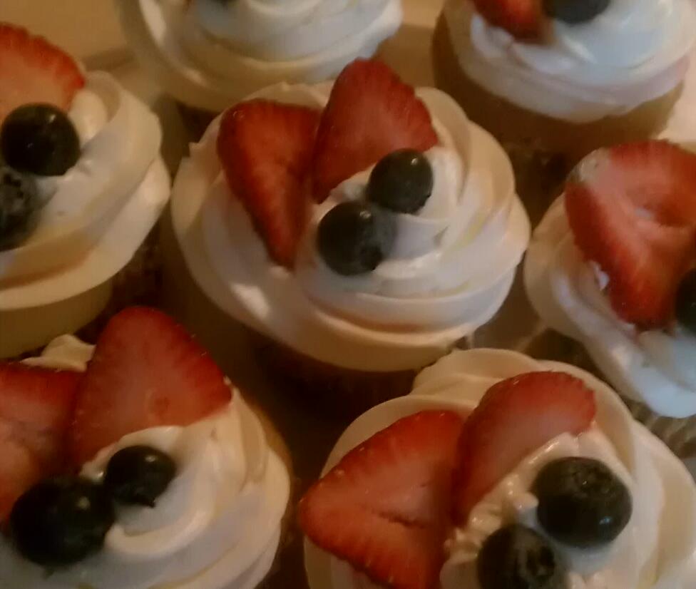 Creative Cakes Strawberry Filled Fruit Topped Cupcakes