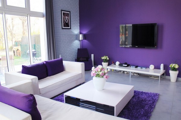 Beauty Houses: Purple Interior Designs Living Room