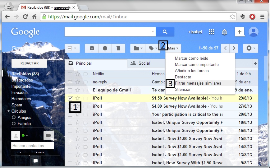 seleccion-de-correos-spam-a-filtrar-gmail