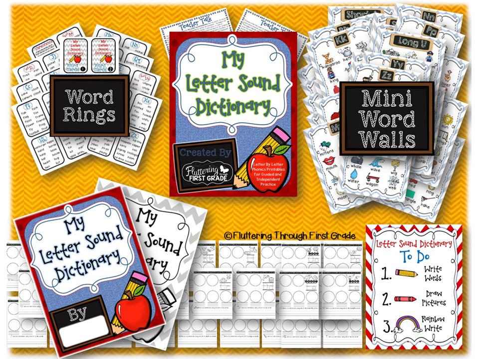 Student Dictionaries ~ Phonics Printables | Fluttering Through First Grade