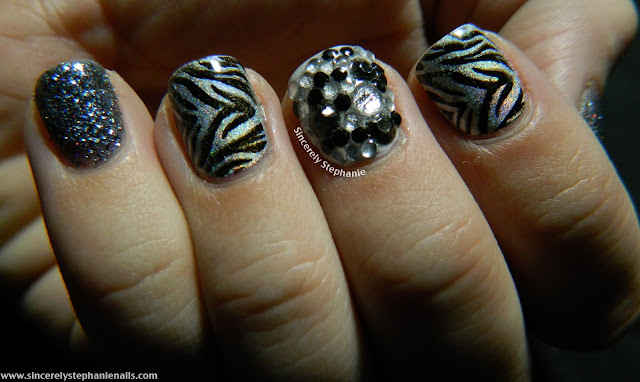 zebra nail art