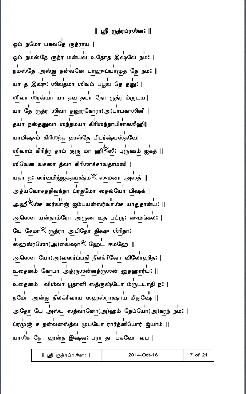 rudram chamakam lyrics in english pdf
