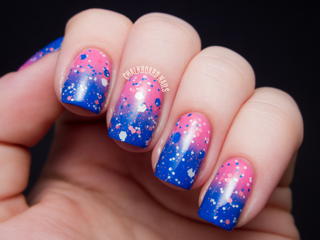 6. Pink Glitter Gradient Nails - wide 8