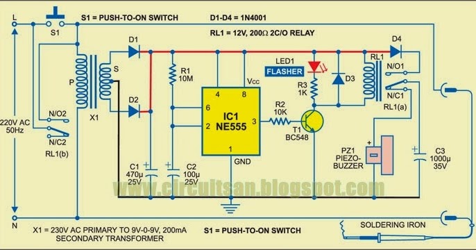 Automatic Soldering Iron Switch Wiring diagram Schematic | DIY