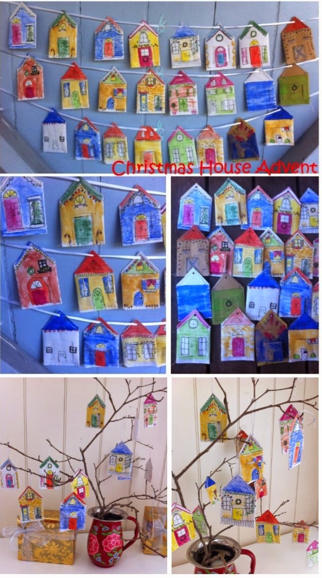 { This girl loves to talk } Advent Calendar {sewn cardboard house Advent}