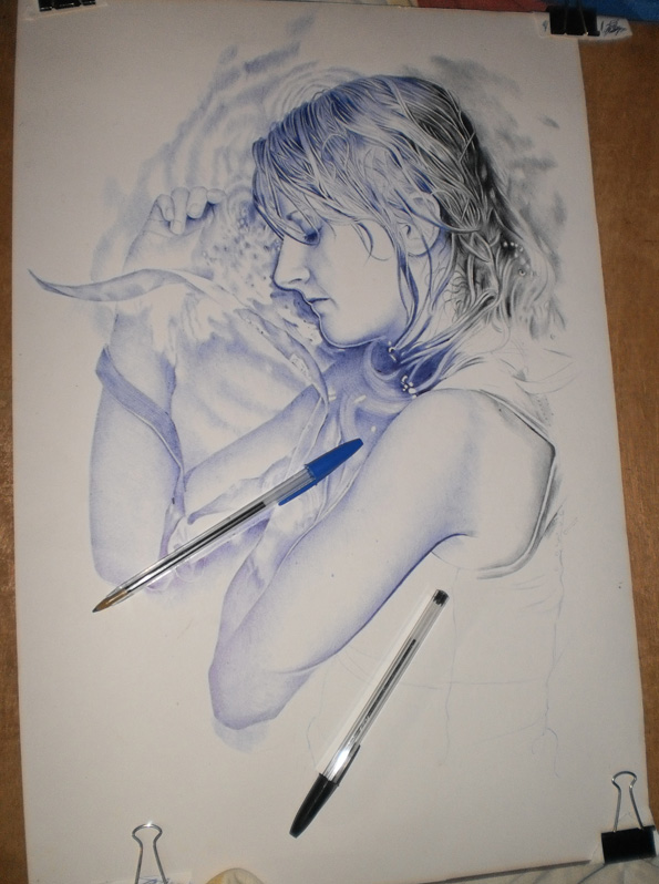 Dibujo bolígrafo Anyelo González Dibujo a Bolígrafo